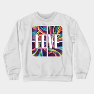 The word love on an abstract background Crewneck Sweatshirt